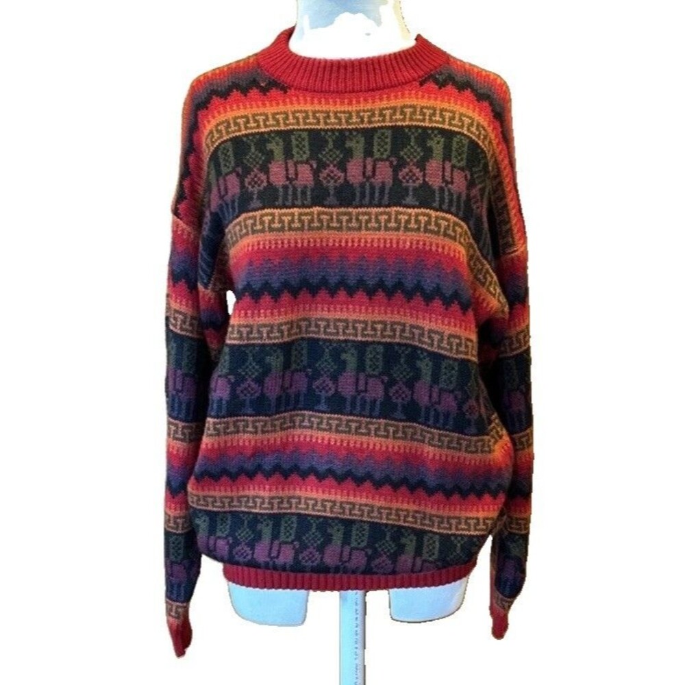 Baby Alpaca Sweater From Peru Unisex XL Tall Crewneck Artesanias Inca Llama Fall